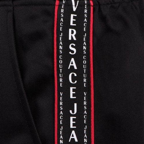 Versace Jeans Couture Shorts Mens Black Logo Tape Sweat | Hurleys
