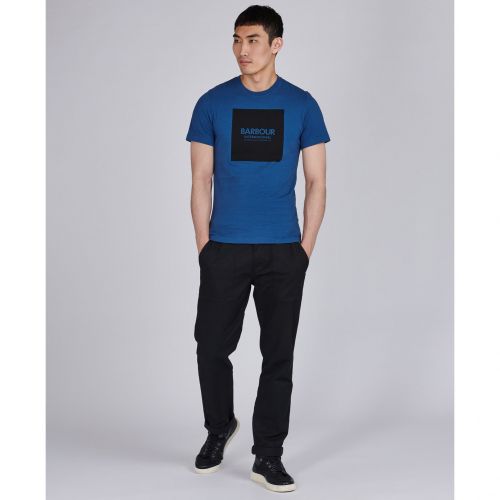 Mens Mid Blue Block S/s T Shirt 83052 by Barbour International from Hurleys