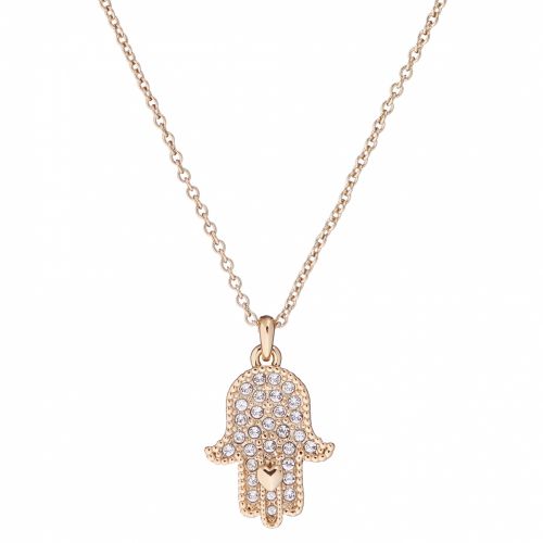 Womens Pale Gold/Crystal Hensa Hidden Heart Hand Pendant Necklace 40588 by Ted Baker from Hurleys