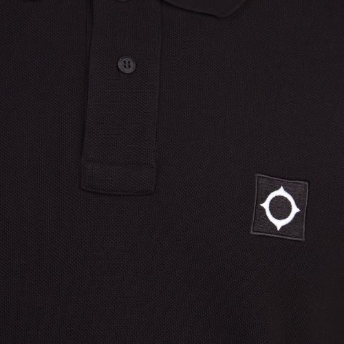 Mens Jet Black Pique L/s Polo Shirt 77068 by MA.STRUM from Hurleys