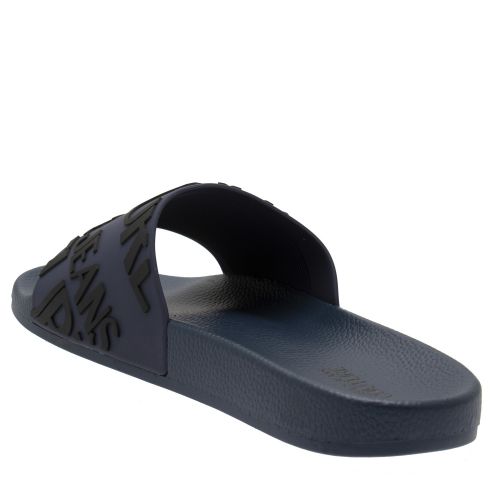 Mens Navy Branded Logo Slides 51169 by Versace Jeans Couture from Hurleys