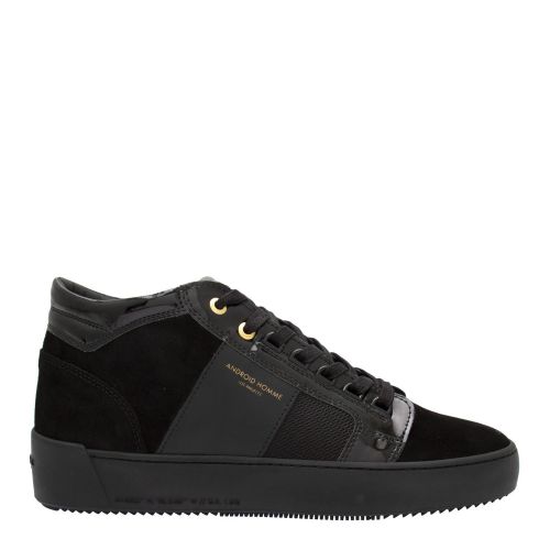 Mens Black Patent Suede Propulsion Mid Geo Trainers 79567 by Android Homme from Hurleys