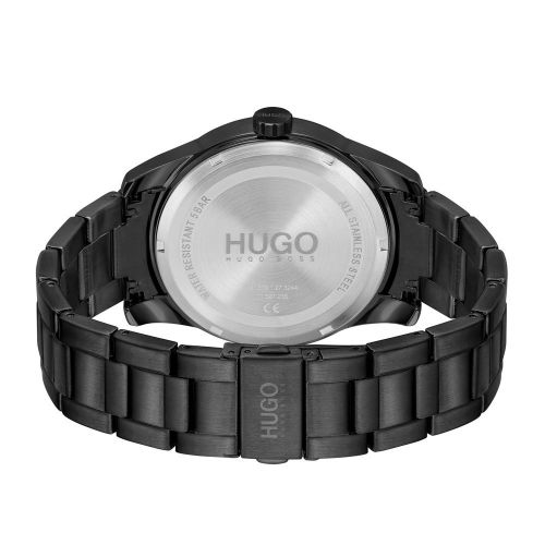 Mens Black/Gold Skeleton Bracelet HUGO Watch 86067 by HUGO from Hurleys