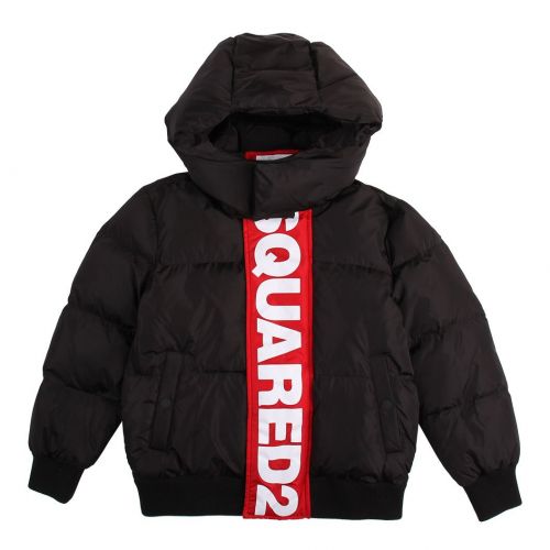 Boys Black Branded Front Padded Jacket 95575 by Dsquared2 from Hurleys
