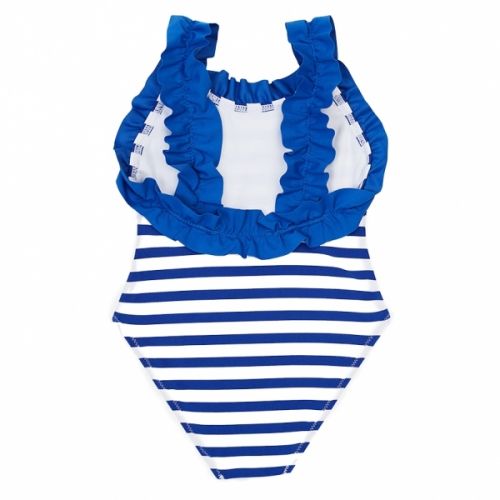 Girls Blue Floral & Stripe Swimsuit 40187 by Mayoral from Hurleys