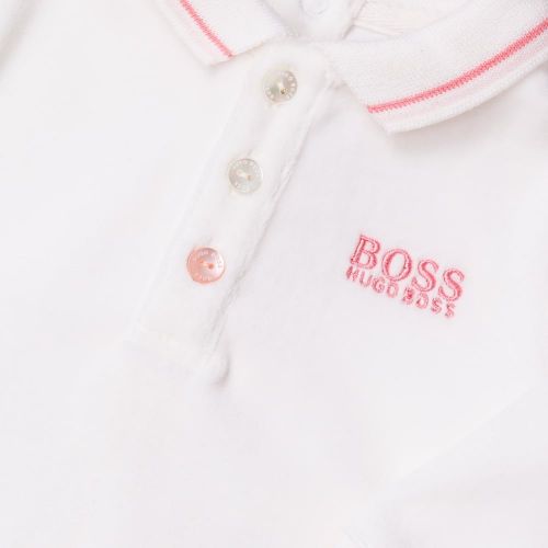 Baby White Polo Shirt Babygrow 65254 by BOSS from Hurleys