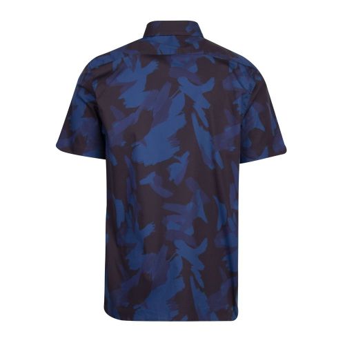 Mens Navy Playo Camo Print S/s Shirt 91040 by Ted Baker from Hurleys