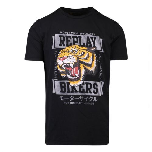 Mens Blackboard Bikers Tiger S/s T Shirt 107991 by Replay from Hurleys