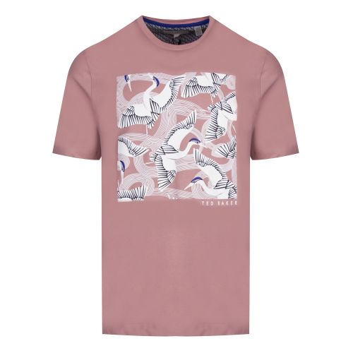 Mens Dusky Pink Stowart Bird Graphic S/s T Shirt 43923 by Ted Baker from Hurleys