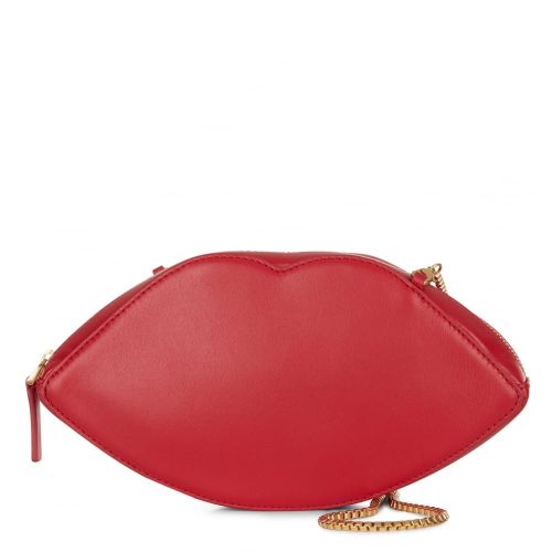 Womens Red Smooth Lips Cross Body Bag 72856 by Lulu Guinness from Hurleys