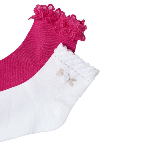 Mayoral Socks Girls Fuchsia/White 2 Pack Socks