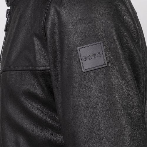 Casual Mens Black Josep1 Leather Jacket 100152 by BOSS from Hurleys