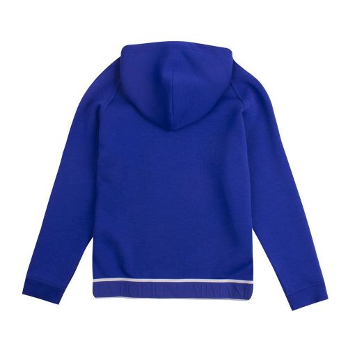 Boys Royal Blue Logo Trim Hooded Sweat Top 84120 by Emporio Armani from Hurleys