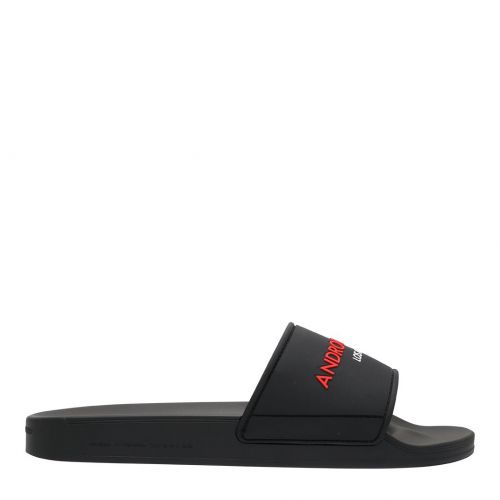 Mens Black/Red Laguna Slides 108403 by Android Homme from Hurleys