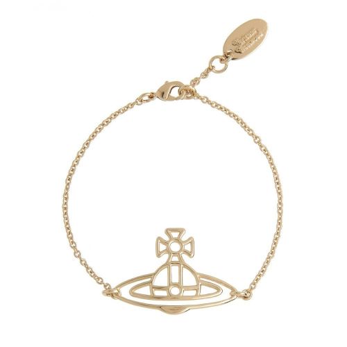 Womens Gold Thin Lines Flat Orb Bracelet 67181 by Vivienne Westwood from Hurleys