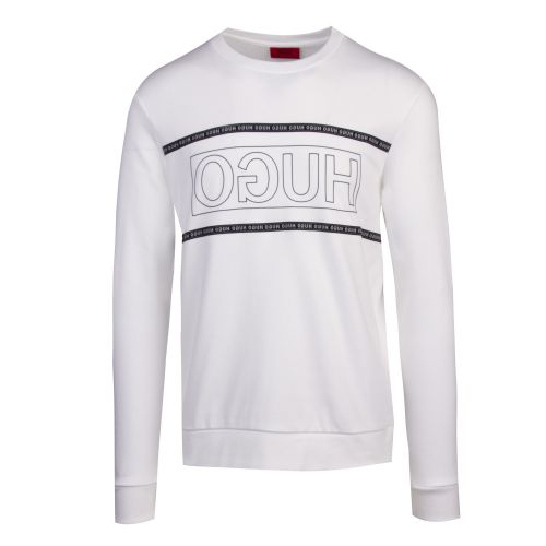 Mens White Dicago193 Crew Sweat Top 42634 by HUGO from Hurleys