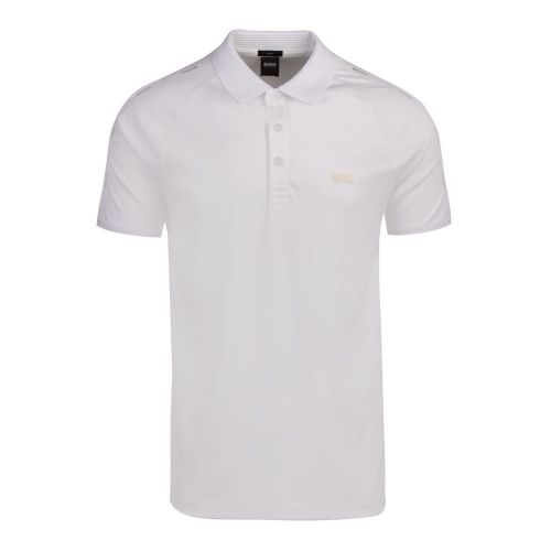 Athleisure Mens White Paul Gold Slim Fit S/s Polo Shirt 83771 by BOSS from Hurleys