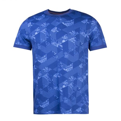 Mens Bright Blue Tots Floral Geo S/s Polo 28268 by Ted Baker from Hurleys