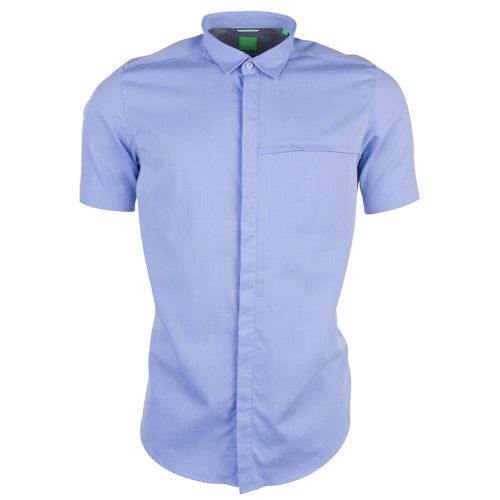 Mens Blue Brazzy S/s Shirt 6582 by BOSS from Hurleys