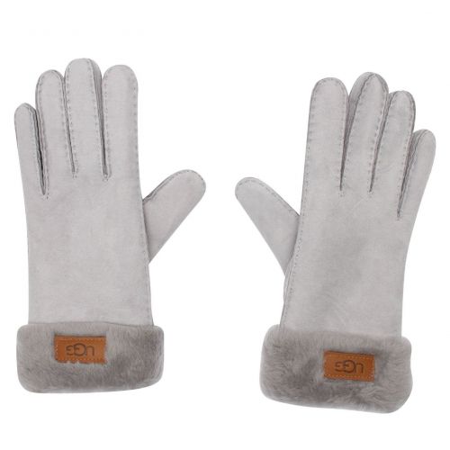Womens Light Grey Sheepskin Turn Cuff Gloves 80404 by UGG from Hurleys