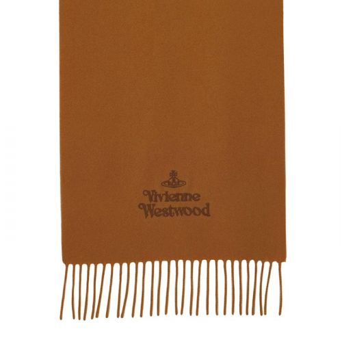 Womens Camel Embroidered Lambswool Scarf 93542 by Vivienne Westwood from Hurleys