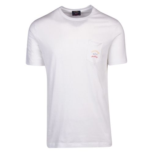 Mens White Classic Pocket Custom Fit S/s T Shirt 36728 by Paul And Shark from Hurleys