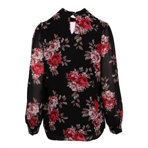 Womens Black Romance Viminea Floral L/s Top 96891 by Vila from Hurleys
