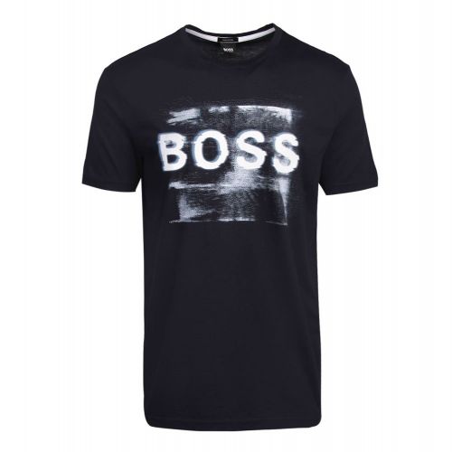 Casual Mens Dark Blue Tlogo Graphic S/s T Shirt 93884 by BOSS from Hurleys