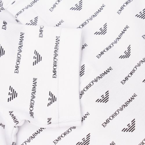 Boys White Multi Logo Print S/s Polo Shirt 38019 by Emporio Armani from Hurleys