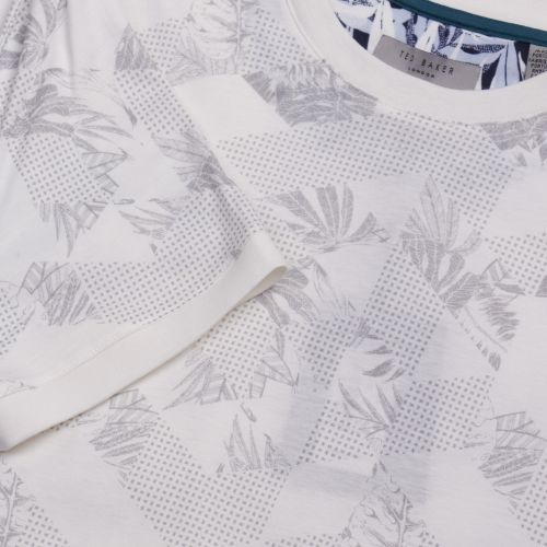 Mens White Tots Floral Geo S/s Polo Shirt 28272 by Ted Baker from Hurleys