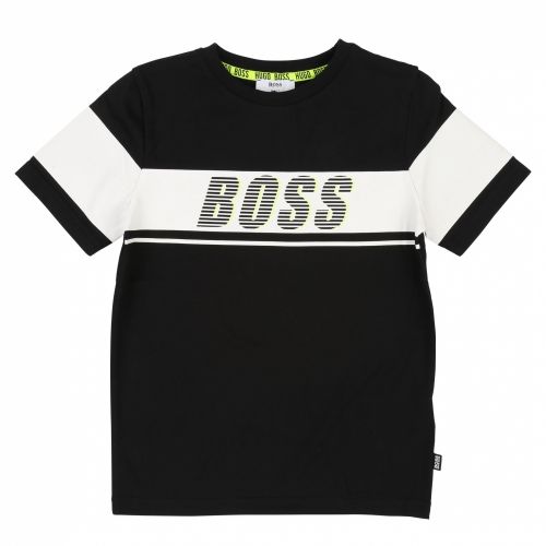 Boys Black Go Faster Logo S/s T Shirt 38322 by BOSS from Hurleys