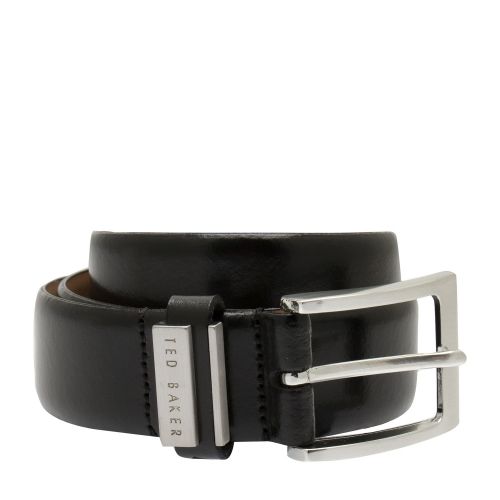 Mens Black Bilding Leather Belt 59896 by Ted Baker from Hurleys