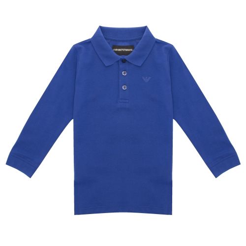 Boys Blue Mercerized L/s Polo Shirt 30728 by Emporio Armani from Hurleys