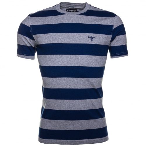 Lifestyle Mens Inky Blue Stannersburn Striped S/s Tee Shirt 60640 by Barbour from Hurleys