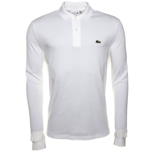 Mens White Classic L/s Polo Shirt 60501 by Lacoste from Hurleys