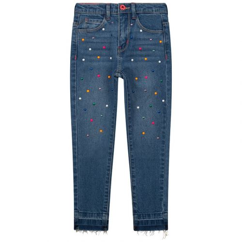 Girls Blue Embellished Jeans 104395 by Billieblush from Hurleys