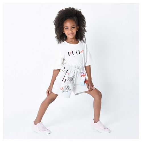Girls Off White Colour Logo S/s T Shirt 102578 by Kenzo from Hurleys