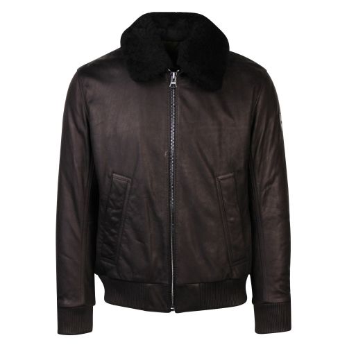 Casual Mens Black Jendar Leather Jacket 45109 by BOSS from Hurleys