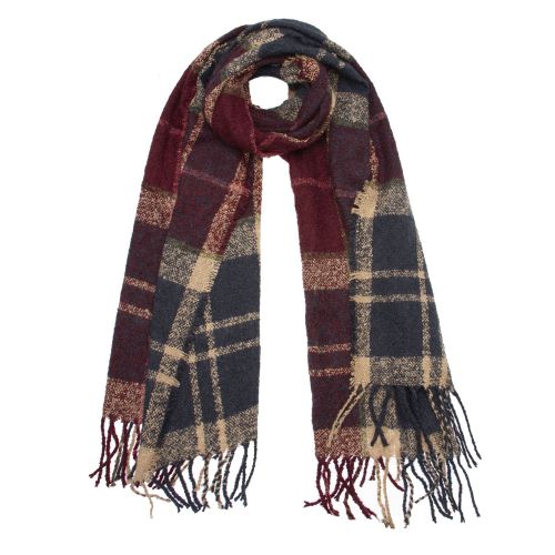 Womens Damson Tartan Boucle Scarf 79816 by Barbour from Hurleys