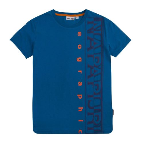 Kids Mykonos Blue Sadyr Logo S/s T Shirt 84087 by Napapijri from Hurleys