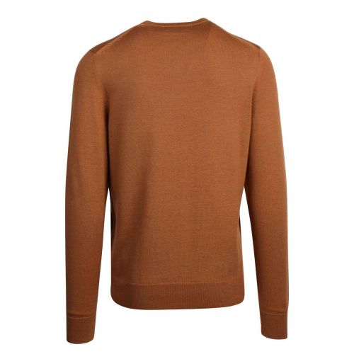 Mens Caramel Classic Crew Knitted Jumper 76997 by Fred Perry from Hurleys