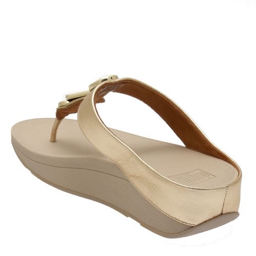 Womens Vintage Gold Leia Leather Toe Post Sandals 59586 by FitFlop from Hurleys