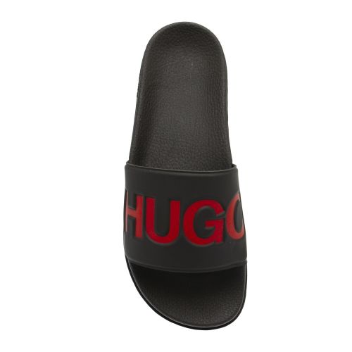 Mens Black/Red Match Slides 51859 by HUGO from Hurleys