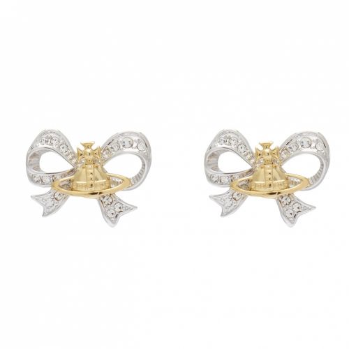 Womens Silver/Gold Gail Orb Bow Earrings 54465 by Vivienne Westwood from Hurleys