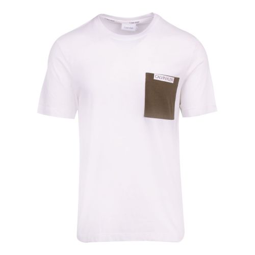 Calvin Klein Mens Bright White Contrast Pocket S/s T Shirt 74754 by Calvin Klein from Hurleys