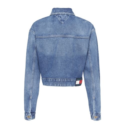 Womens Mid Blue Cropped Denim Jacket 58103 by Tommy Jeans from Hurleys