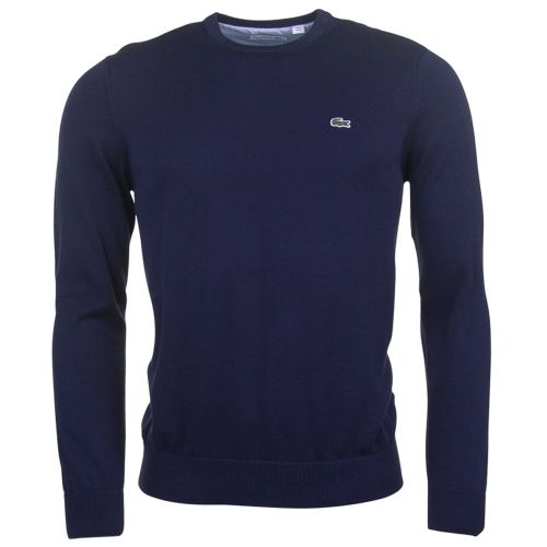 Mens Navy Branded Knitted Jumper 71217 by Lacoste from Hurleys