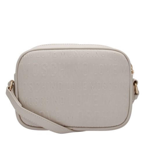 Womens Ivory Embossed Logo Camera Bag 95813 by Love Moschino from Hurleys