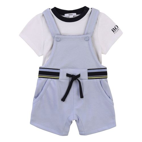 Baby Pale Blue Top & Dungaree Gift Set 87008 by BOSS from Hurleys