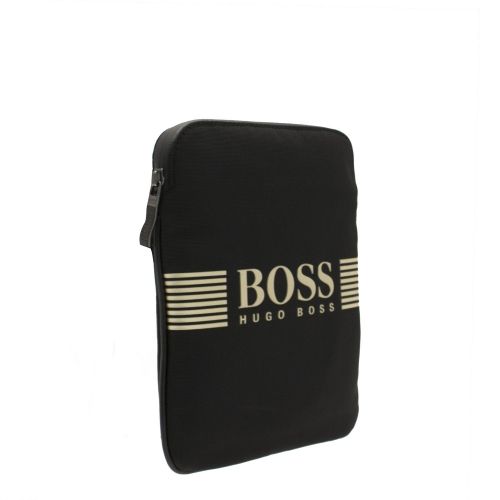 Athleisure Mens Black & Gold Pixel_S Zip Crossbody Bag 31972 by BOSS from Hurleys